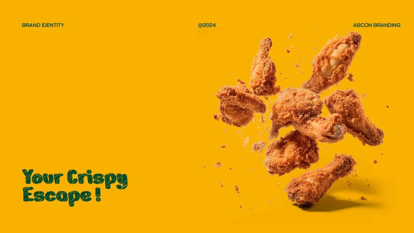 Kukit yellow brand identity and fried chicken packaging