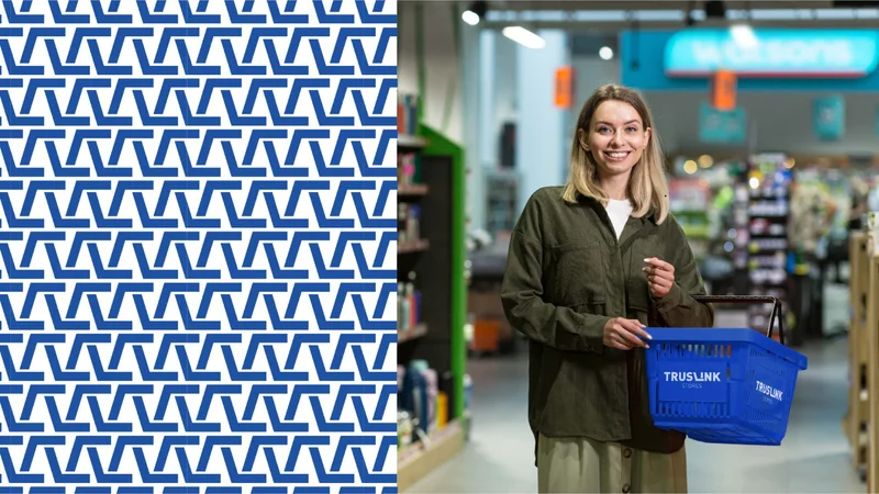 Truslink identity used on retail uniforms and customer touchpoints